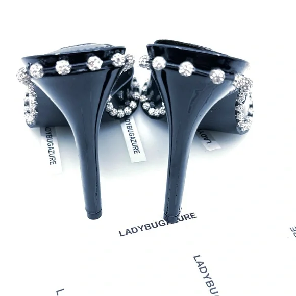 NWOB Steve Madden Women’s Zaylee Black Rhinestone Heels Size 8 - Sold Out - Picture 7 of 13